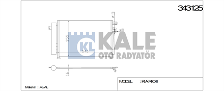 KALE OTO RADYATÖR kale klima radyatoru kondenser rioii 15crdi 05 kurutucu ile 343125