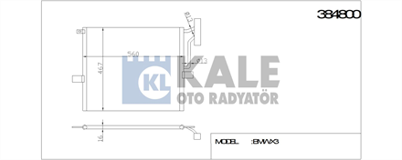 KALE OTO RADYATÖR kale klima radyatoru 560x467x16 e83 x3 20i 25i 04 384800