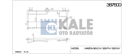 KALE OTO RADYATÖR kale klima radyatoru 661x290x16 mazda 323 c v 323 p v 323 s v 13 15 16 18 20 d td 16v 94 98 387500