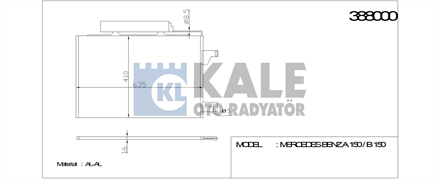 KALE OTO RADYATÖR kale klima kondenseri mercedes benz a150 b150 al al 618x408x16 388000