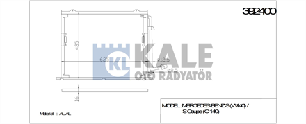 KALE kale klima kondenseri mercedes benz w140 c140 al al 630x455x16 392400