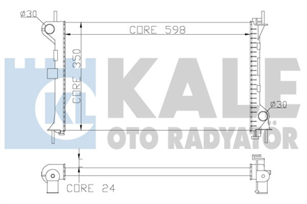 KALE OTO RADYATÖR kale su radyatoru 598x350x24 otomatik manuel focus 16 16v 20 16v 98 04 344165