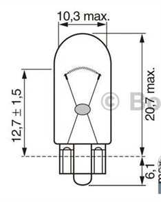 BOSCH  1987302205 ampul eco 12v w16w stop dipsiz w21x95d osramh 921 1987302821