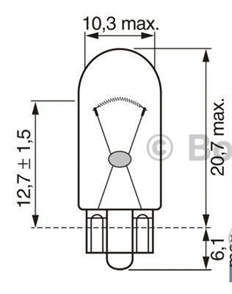 BOSCH bosch ampul eco 12 v wy5w 5 w w21x95d 1987302820