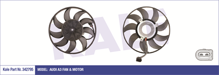 KALE OTO RADYATÖR kale fan motoru 200mm a3 18 20 14 cjs 342795