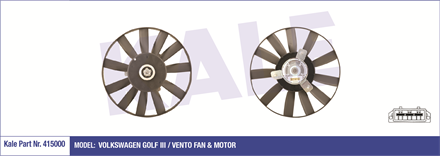 KALE OTO RADYATÖR kale fan motoru 305mm golf 3 16 18 19tdi aek afn dik dortgen soket 415000