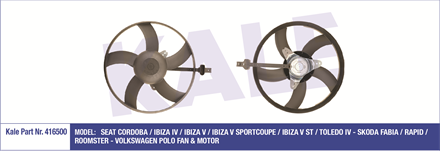 KALE OTO RADYATÖR kale fan motoru 325mm polo 12 14 16 16v bxw azq 416500