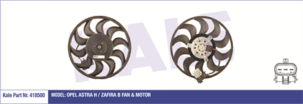 KALE OTO RADYATÖR kale elektrofan opel astrah zafira b fan motor 418500 2