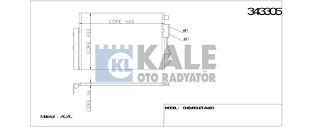 KALE kale klima radyatoru 565x395x16 aveo 12 14 16 11 343305