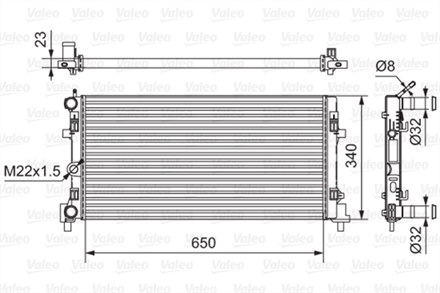 VALEO valeo radyator polo 12 tsi tdi 16 tdi 09 a1 12 14tfsi 10 ibiza 08 fabia 10 14 648x339x24 701522