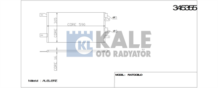 KALE OTO RADYATÖR kale klima radyatoru 595x303x16 doblo cargo 14 16 16v 01 345355