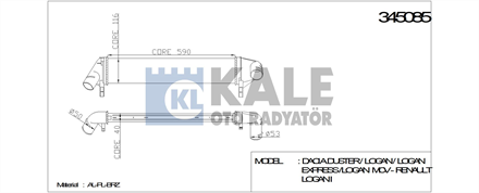 KALE OTO RADYATÖR kale intercooler dacia duster logan al pl brz 345085 3