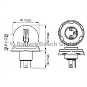 BOSCH bosch ampul pure light 12v r2 45 40w p45t 1987302023