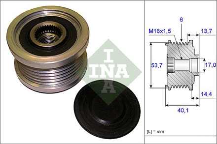 INA ina alternator kasnagi astra j insignia adam zafira tourer c aveo cruze bmw 5 e60 e61 520d 6 knl 535020210