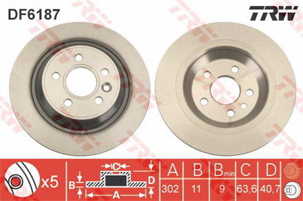 TRW trw arka fren aynasi volvo s60 ii 10 v60 10v70 08 xc70 07 s80 10 302x5 df6187