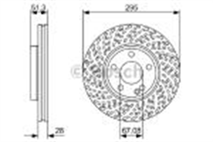 BOSCH bosch fren diski on 295 28 26 mm hava kanalli kaplamali yuksek karbon alasimli civata kiti b 180 0986479a02 3