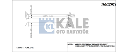 KALE OTO RADYATÖR kale intercooler al pl brz a1 ibiza v toledo iv fabia rapid roomster polo 344780 2