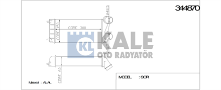 KALE OTO RADYATÖR kale intercooler al pl brz berlingo c4 ii d s4 d s5 308 5008 308 cc 308 sw partner 344870 2