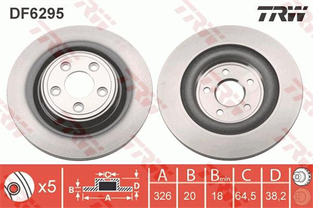 TRW trw arka fren aynasi jaguar xf 2008 2015 xj 94 2015 xjs xk 96 2014 stype 99 07 cap 326mm df6295