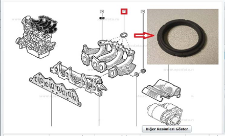 AFT aft emme manifold bogaz contasi kangoo 19 dizel f8q kc516125