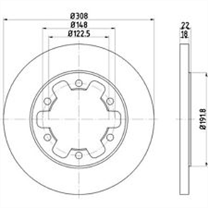 DELPHI delphi arka fren aynasi transit v363 14 cift teker 308x18x1225x22x6dl bg4680c 3