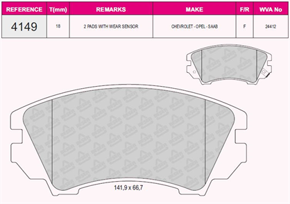 BSR bsr on balata opel astra j 1214 insignia 0811 zafira 11 saab 95 10 malibu 17 jant t62414900