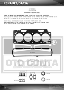 OTOCONTA otoconta motor takim contasi ust keceli skcli standart subap lastikli laguna 18 20 f3p f3r 40134003