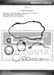 OTOCONTA otoconta alt takim contasi clio kangoo megane logan sandero 15dci k9k teflon kecelimetal karterli 42457004