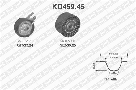 SNR snr eksantrik gergi kiti c3 14 16v hdi 02 suzuki 14 04 kd45945