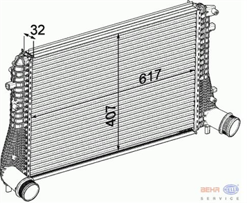 BEHR behr turbo radyatoru intercooler golf vi jetta scirocco touran caddy octavia a3 16 20 tdi617x407x32 8ml376746721