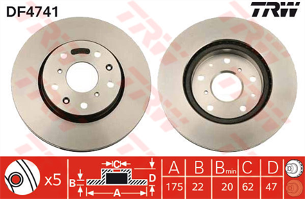 TRW trw disk aynasi on sedici 16 16v 19d multijet 06 2006 df4741 2