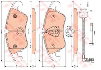 TRW trw fren balatasi on audi a4 18 tfsi 20 tfsi 20 tdi 30 tfsi 30 tdi s4 112007 a5 8t3 8ta 8f7 18 tsi 20 tfsi 20 tdi 27 tdi 30 tfsi 30 tdi 32 fsi s5 062007 gdb1768