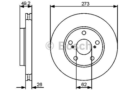 BOSCH bosch fren diski on 273 26 23 mm 0986479r45