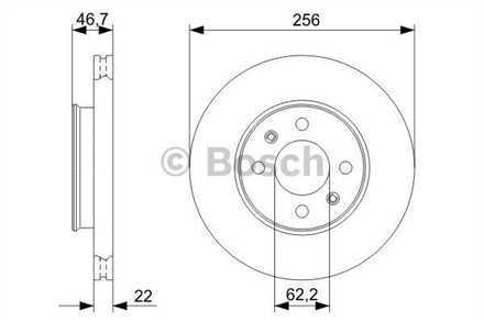 BOSCH bosch fren diski on 4d 256mm accent era 05 getz 02 i20 i30 08 0986479r77