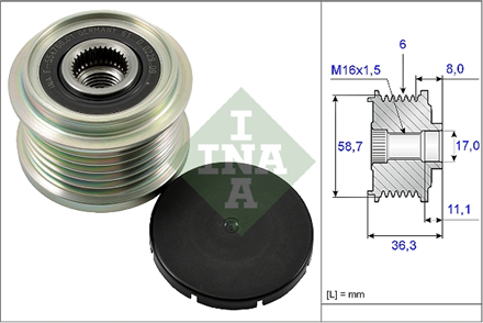 INA ina alternator kasnagi 6 kanal boxer ducato 22 hdi transi tourneo v363 22 tdci p22dte cyf drf cyf p8f 535016010