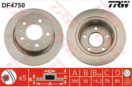 TRW trw fren diski arka 5d 300mm ducato jumper boxer 06 df4750