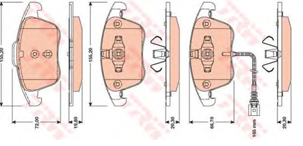 TRW trw on balata tiguan q3 10gdb1762 gdb1762