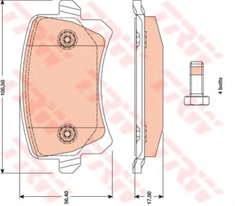 TRW trw arka balata caddy tiguan passat a6 q3 11gdb1763 wva 24483 105 5x56 4x17 mm gdb1763