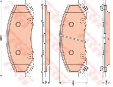 TRW trw on balata insignia 20t 28 v6 t 20 cdti 0813 saab 95 10 18jant gdb1781