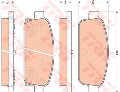 TRW trw fren balatasi arka chevrolet cruze opel astra j 13 cdti 14 14 turbo 16 16 turbo 17 cdti 20 cdti 122009 zafira p12 14 18 20 cdti 102011 gdb1844