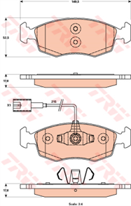 TRW trw on balata fiat punto evo 12 13d 14 09 12 punto 09 12 13d 14 12 500 09 09 10 gdb1899 gdb1900