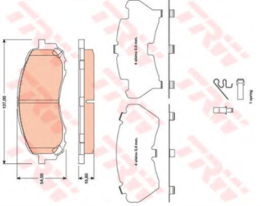 TRW trw fren balatasi on 137mm impreza kombi 08 tamir takim kit gdb3469