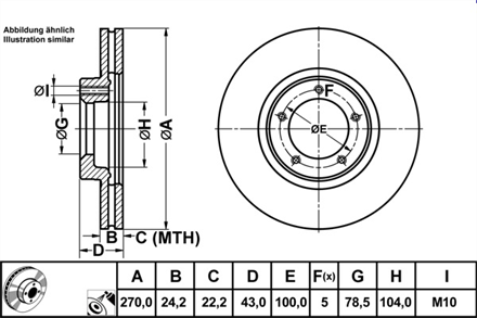 DELPHI delphi fren diski on 5d 270mm transit t15 91 00 bg2663