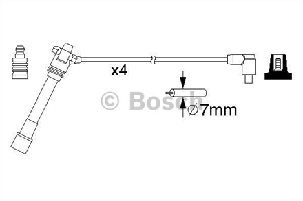 BOSCH bosch buji kablo seti fiat lancia punto 12i 16v 199907 200306 punto 12i 16v 200010 200306 punto 12 ie 16 0986357181