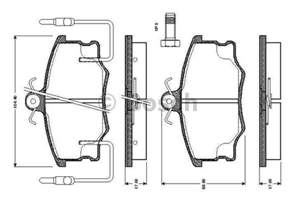 BOSCH bosch fren balatasi on fiat croma 154 1285 1296 wva 21094 10435x665x17 mm ikaz kablolu 0986tb2524