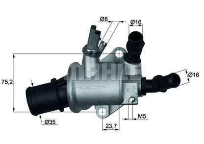 MAHLE mahle termostat vectra c zafira b z19dt doblo croma ii 19jtd multijet oem orjinal 1338429 ti 143 88