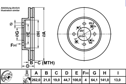 DELPHI delphi fren diski on 4d 262mm civic v vi 90 jazz 08 bg2759