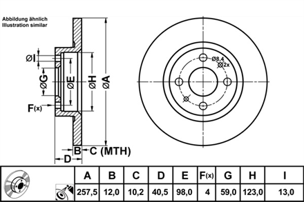 DELPHI delphi fren diski on 4d 257mm brava marea punto tempra tipo bg2411